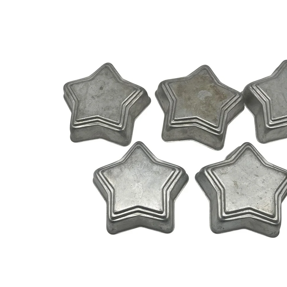 Set of 7 Star Shaped Metal Cake Cookie Jello Baking Molds 3